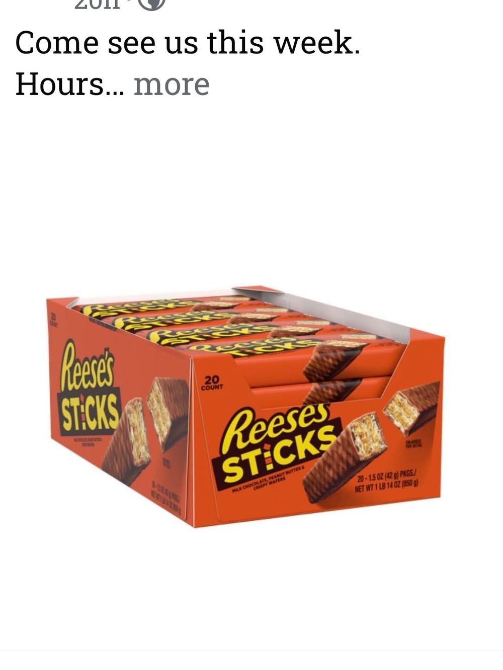 Sticks Chocolate Peanut Butter Snack Sticks - Orange